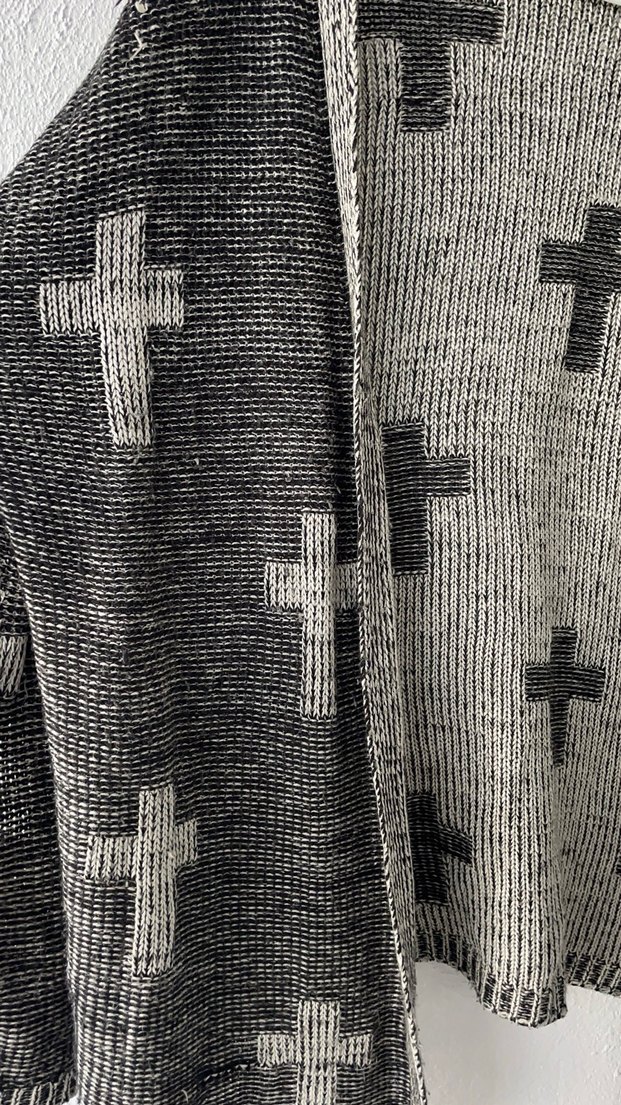 Gri Örgü Kadın Hırka Midi Boy - Görsel 4