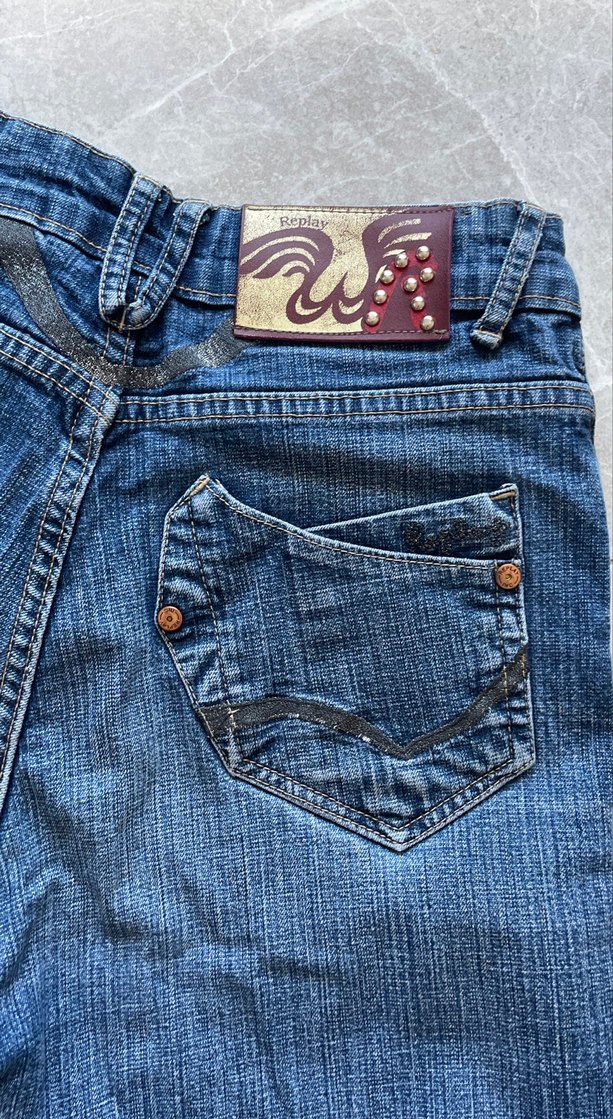 Vintage Koyu Mavi Denim Jean — görsel 5/6