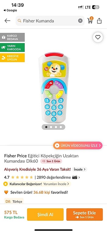 Fisher Price Eğitici oyuncak