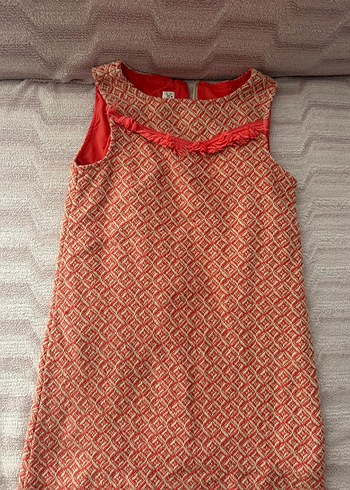 Kolsuz V Yaka Kız Çocuk Elbise - Görsel 3