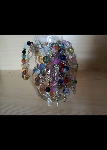 Renkli Boncuklu Takı kavanozu - Görsel 4