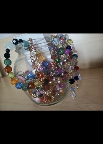 Renkli Boncuklu Takı kavanozu - Görsel 3