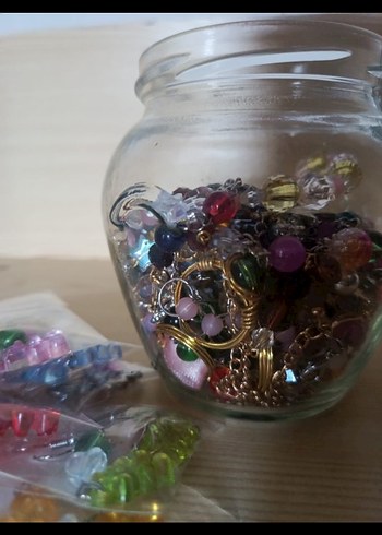 Renkli Boncuklu Takı kavanozu - Görsel 2