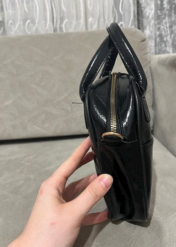 Beden Siyah Yılan Desenli Deri Gotik Kadın Çanta