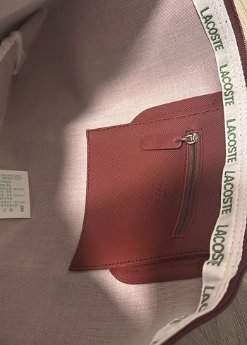 Lacoste bordo deri çanta - Görsel 3