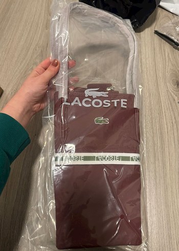 Lacoste bordo deri çanta - Görsel 5