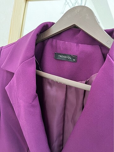 34 Beden Mürdüm düğmeli blazer ceket