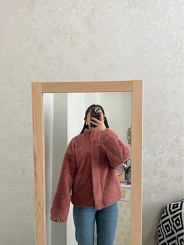 Peluş kürk kaban - Görsel 4