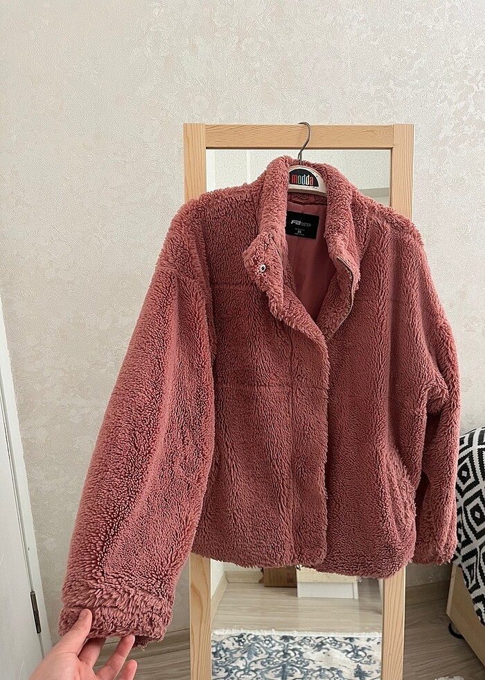 Peluş kürk kaban - Görsel 2