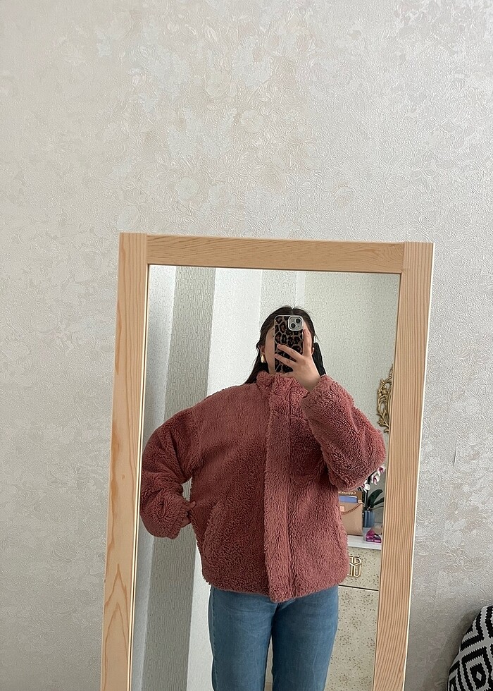 Peluş kürk kaban - Görsel 5