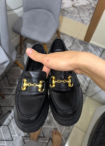 38 Beden siyah Renk Siyah Loafer ayakkabı