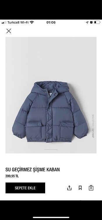 Zara erkek çocuk mont
