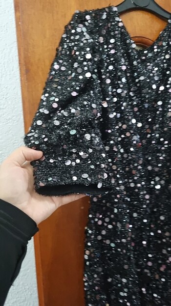 40 Beden Kısa kollu balon kol gibi abiye