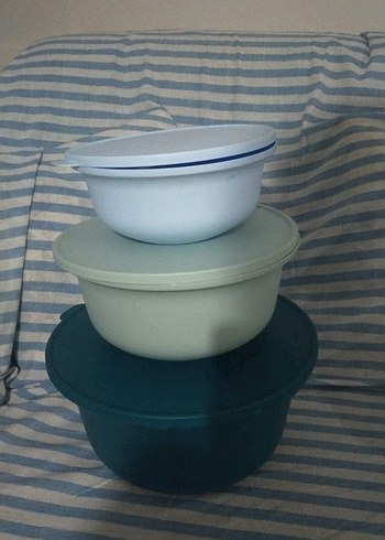 Tupperware aloha 3 lü set 7,5 lt, 4 lt ve 2 lt
