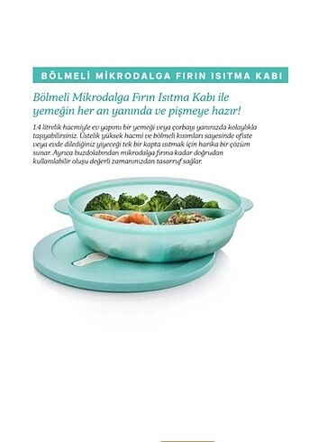 Tupperware Tupperware bölmeli Mikro dalga kabi 1,4 lt