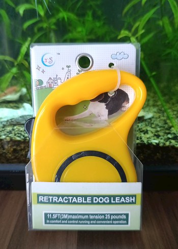 Sarı Renkli Geri Çekilebilir Köpek Tasması