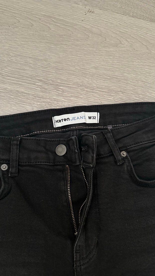 Erkek Siyah Kısa Denim Şort - Görsel 2