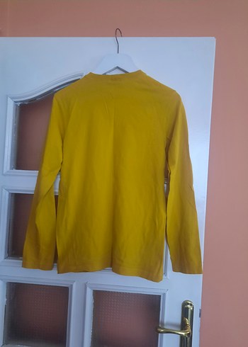 11-12 Yaş Beden Benetton Erkek Çocuk Sarı Uzun Kollu Tişört