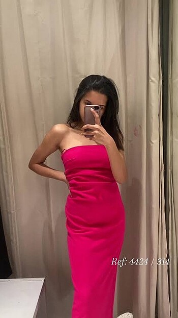 m Beden Zara straplez elbise