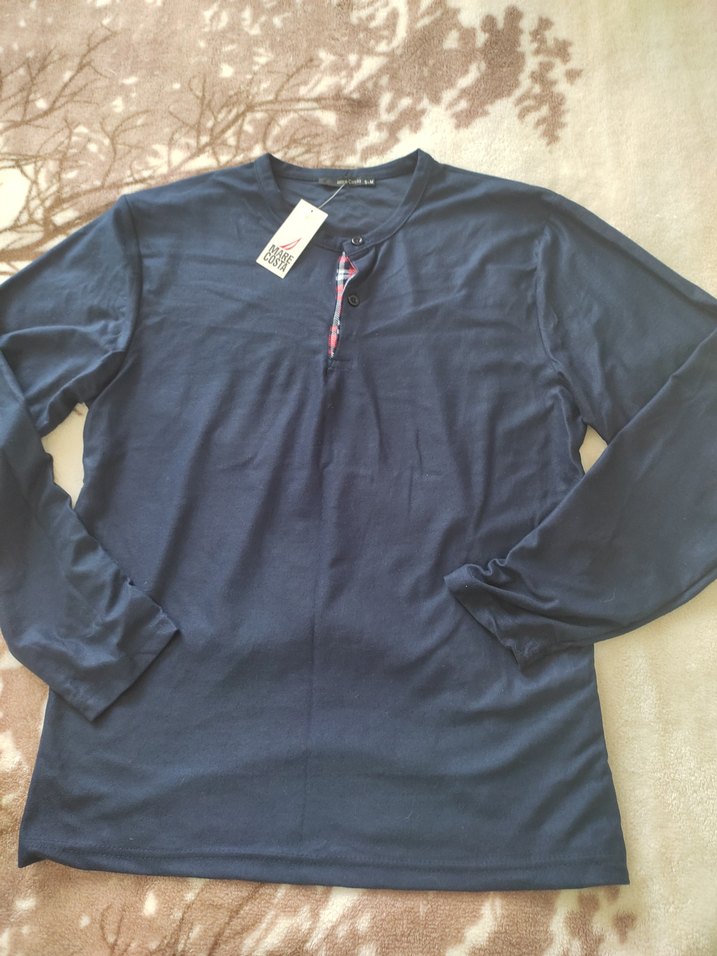 Erkek Lacivert Uzun Kollu Düğmeli Pijama Üstü - Görsel 2