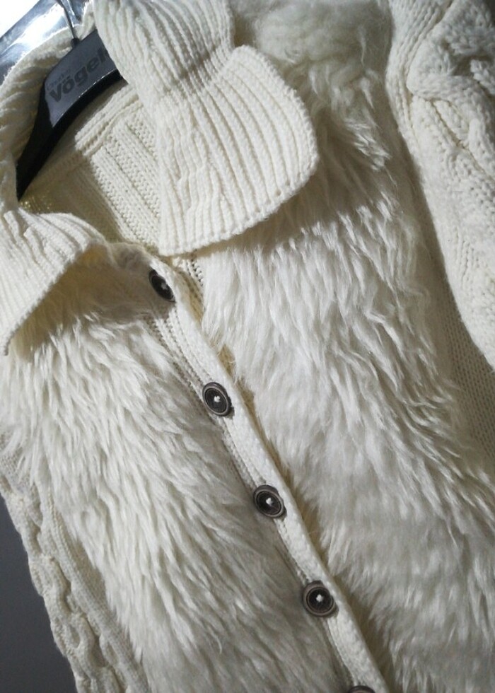 Tüylü kazak hırka  - Görsel 3