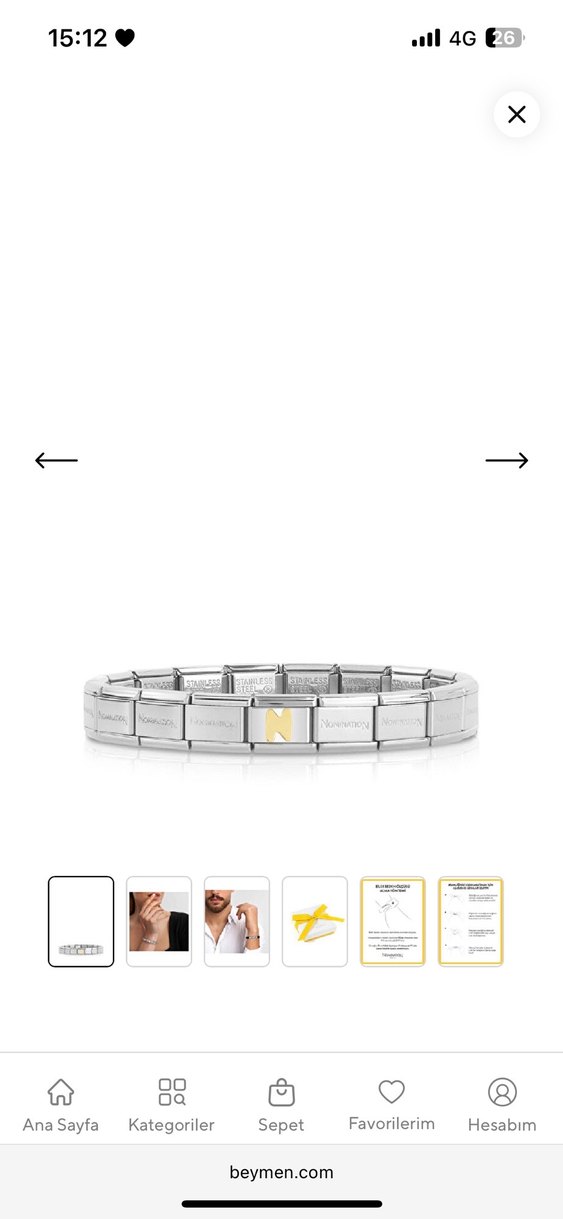 Nomination Altın n harfli Bileklik - Görsel 5