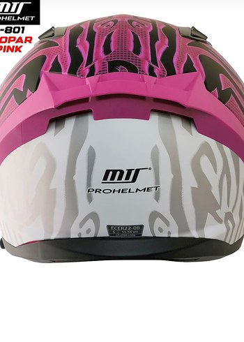 Diger Pembe Zebra Desenli Biker Kask - Görsel 3