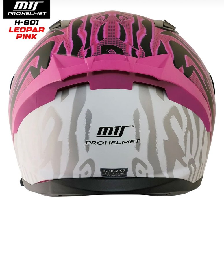 Diger Pembe Zebra Desenli Biker Kask - Görsel 3