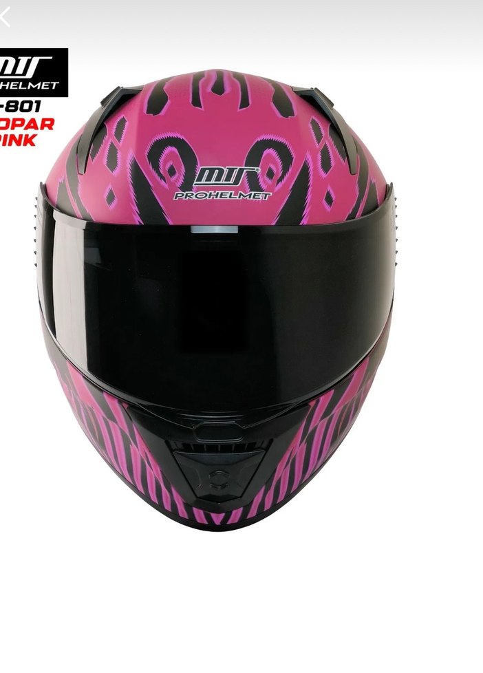 Diger Pembe Zebra Desenli Biker Kask - Görsel 2