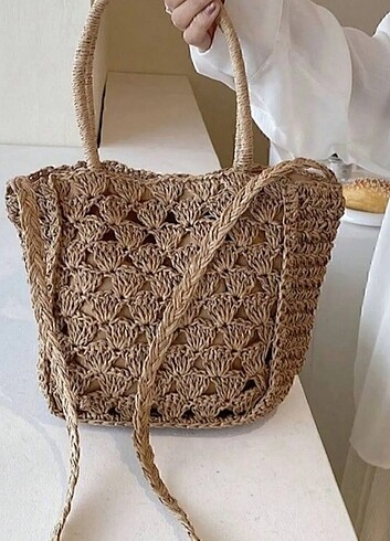 Miu Miu El yapımı hasır çanta