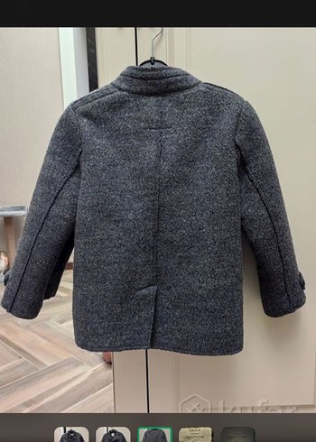 Düğmeli Gri Erkek Çocuk Yün Kaban - Görsel 2