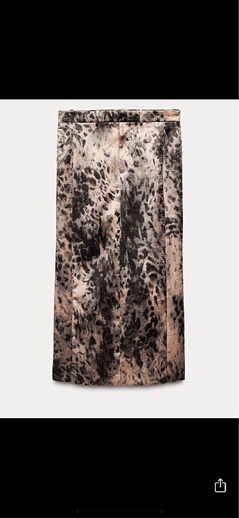 Zara ZARA LEOPAR BASKILI KIRCIK EFEKTLİ ETEK