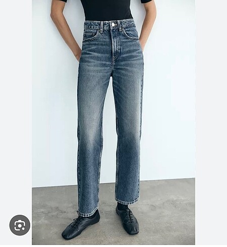 Zara wide leg orta bel jean