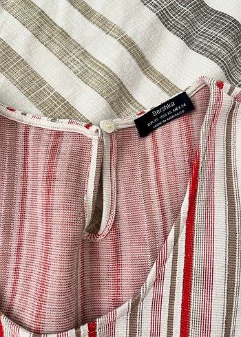 Bershka Çizgili Kısa Kollu Midi Tulum - Görsel 2