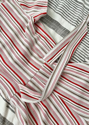 Bershka Çizgili Kısa Kollu Midi Tulum - Görsel 4