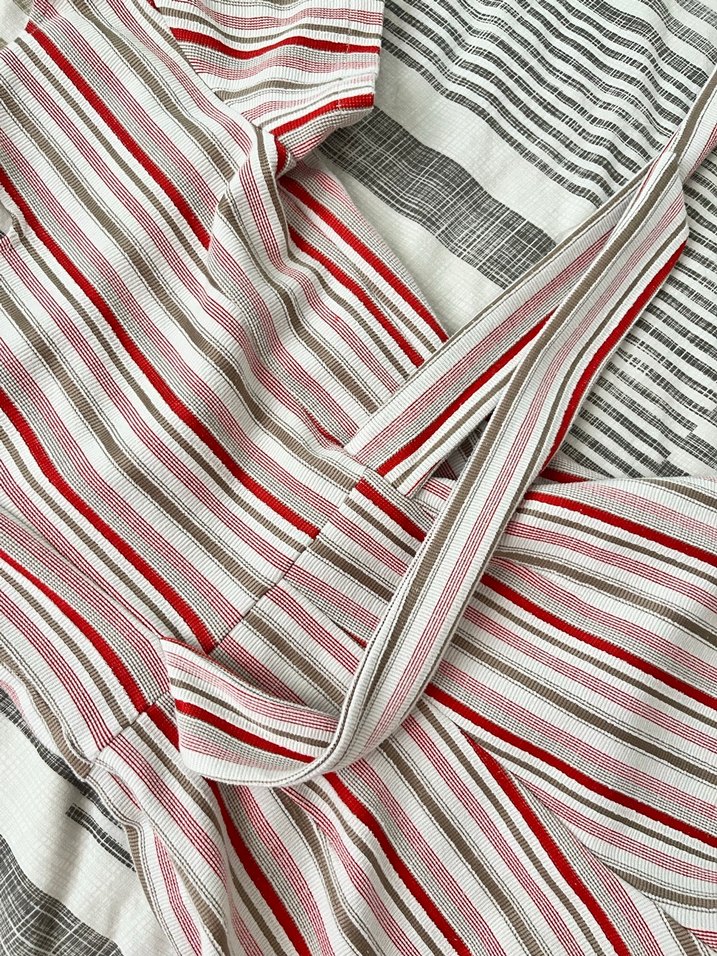 Bershka Çizgili Kısa Kollu Midi Tulum - Görsel 4