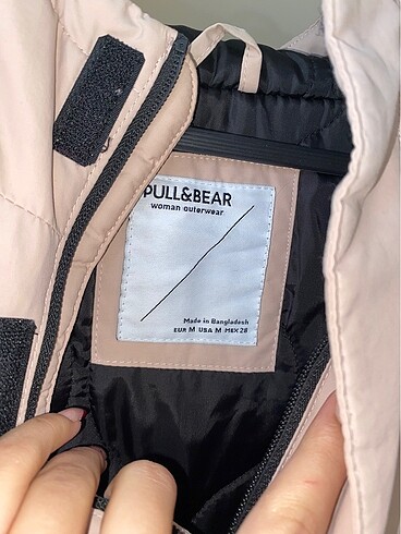 m Beden pembe Renk pull and bear kanguru mont