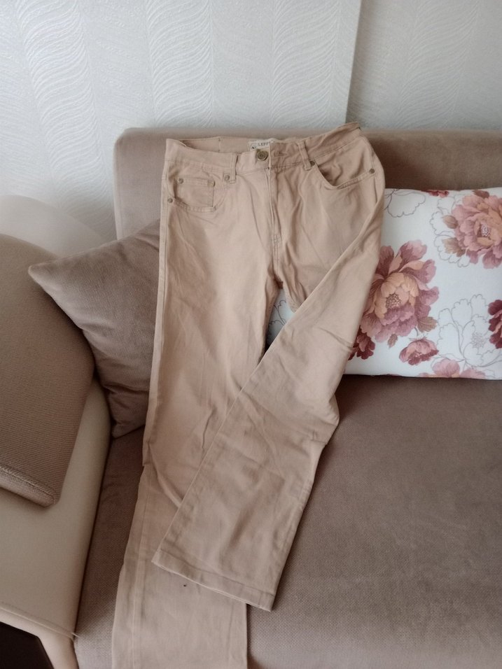 Bej Loose Fit Keten Erkek Pantolon - Görsel 2