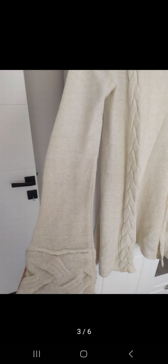 Beyaz Kadın Bohem Örgü Hırka - Görsel 3