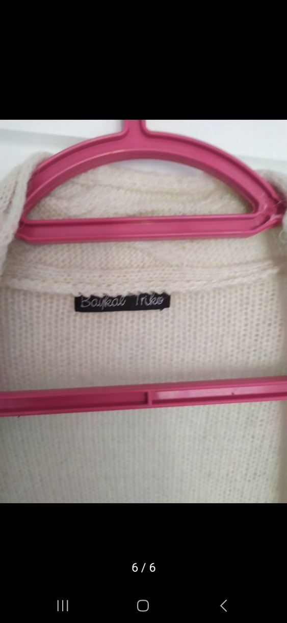 Beyaz Kadın Bohem Örgü Hırka - Görsel 4