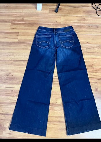 Lacivert Rahat Kesim Midi Kadın Kot Pantolon - Görsel 2