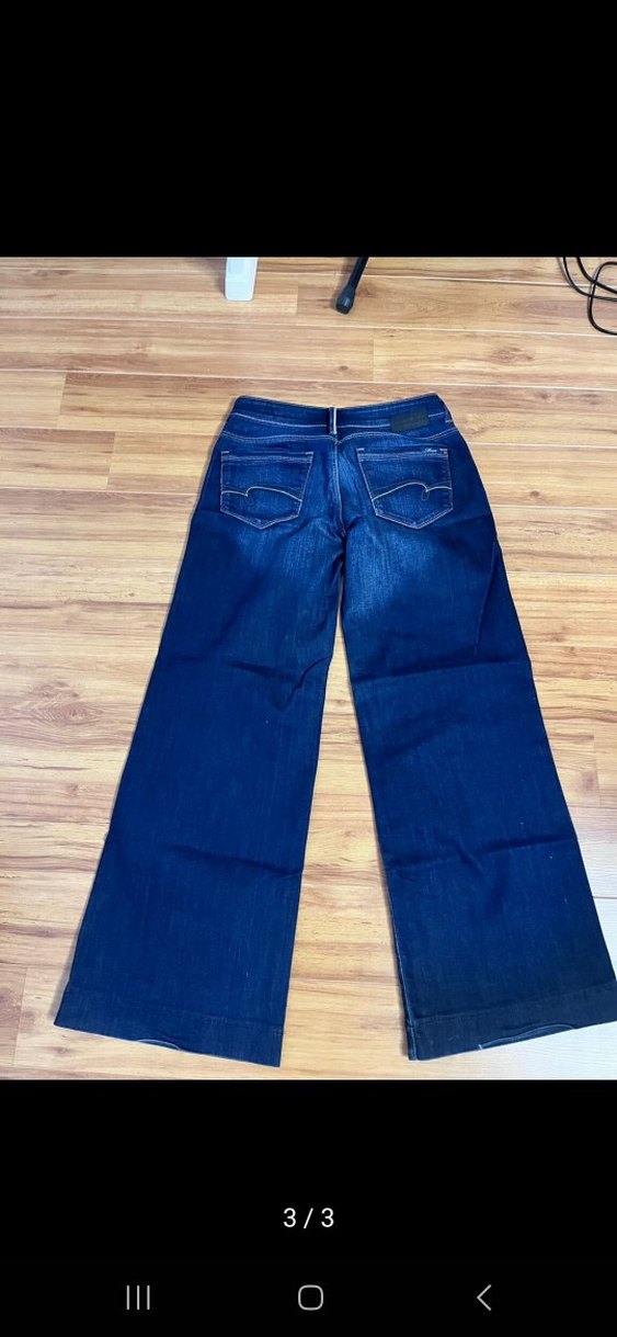 Lacivert Rahat Kesim Midi Kadın Kot Pantolon - Görsel 2