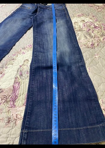 Kadın Lacivert Bol Kesim Midi Kot Pantolon - Görsel 2