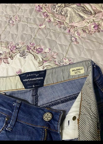 Kadın Lacivert Bol Kesim Midi Kot Pantolon - Görsel 3