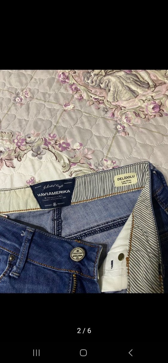 Kadın Lacivert Bol Kesim Midi Kot Pantolon - Görsel 3