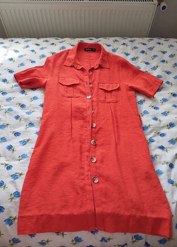 keten Elbise gomlek tunik - Görsel 3