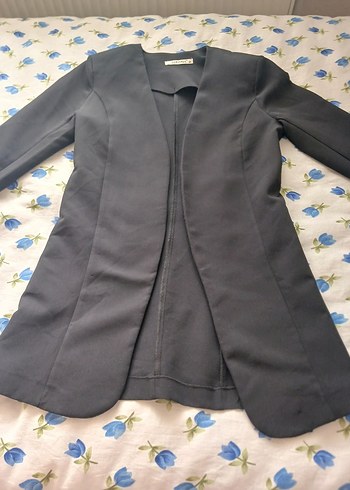 Siyah Drapeli Kadın Blazer Ceket - Görsel 4