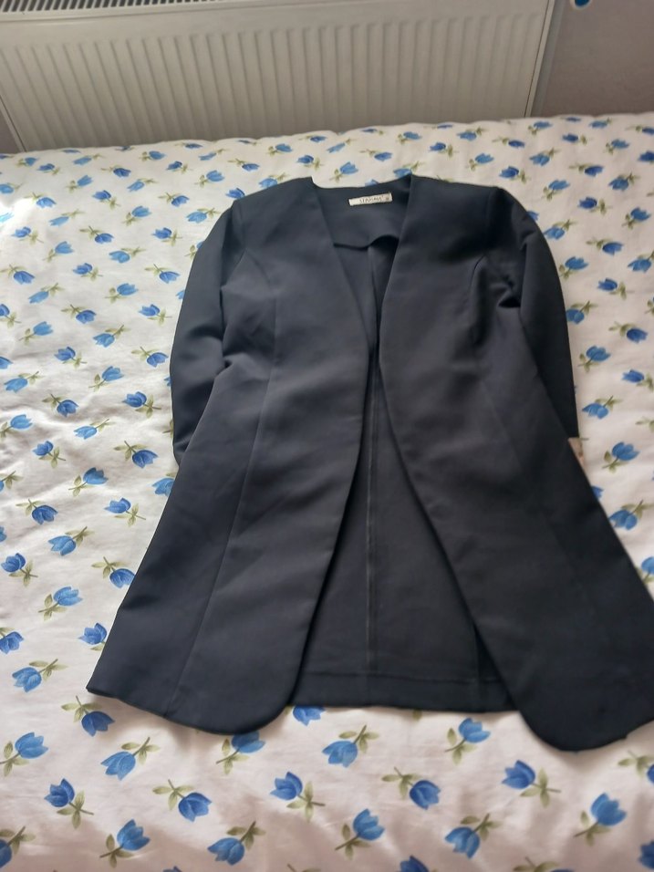 Siyah Drapeli Kadın Blazer Ceket - Görsel 2