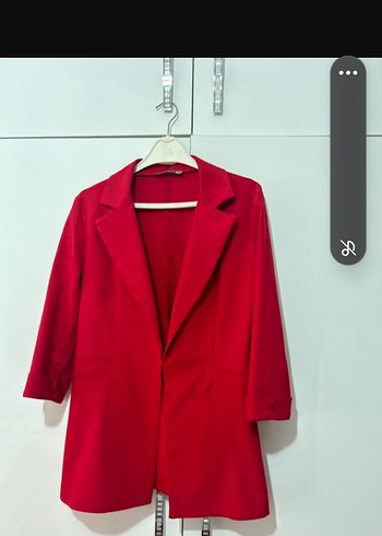 Kırmızı Kadın Blazer Ceket - Görsel 2