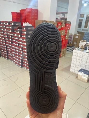 36 Beden siyah Renk Çift cırtlı dikişli kalın taban spor ayakkabı (taban 5 cm)